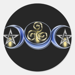 Dreifacher gewundener Mondmond-Aufkleber Runder Aufkleber