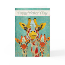 Dreifacher Giraffen Muttertagskarte