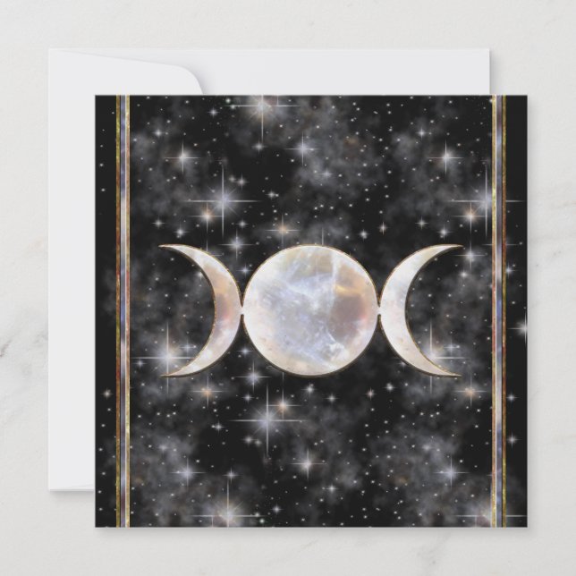 Dreifacher Mond-Mondstein Einladung (Vorderseite)