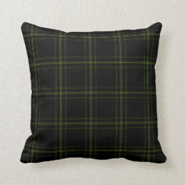 Dreifacher schwarzer grüner Tartan kariert Kissen