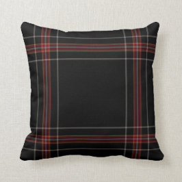 Dreifacher schwarzer roter riesiger Tartan kariert Kissen