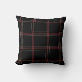 Dreifacher schwarzer roter Tartan kariert Kissen