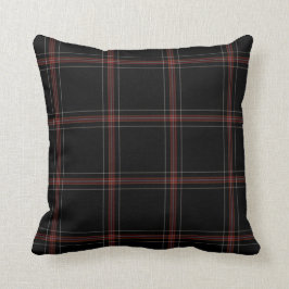 Dreifacher schwarzer roter Tartan kariert Kissen