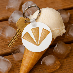 Dreifacher Waffel-Eiscreme-Kegel Sommer-Nachtisch Schlüsselanhänger