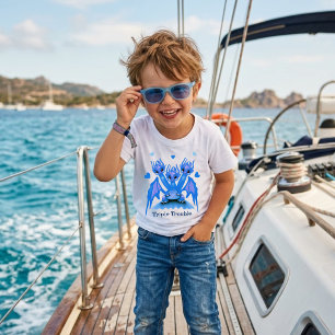 Dreifaches Ärger Süßer Blauer Dreikopfdrache Baby T-shirt