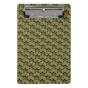 Dreifaches gewundenes Goldschwarz-Muster Mini Klemmbrett