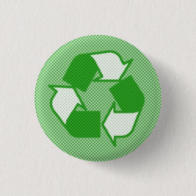 dreifaches grünes Halbtonbild recyceln Logo Button (Vorderseite)