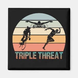 Dreifachgefahr - Triathlon Sunset Magnet