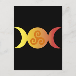Dreifachmond mit einem Tiskell-schwarzer Untergrun Postkarte