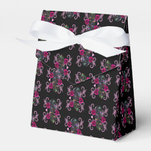 Dreifachschwarzer Tag der Toten Schädel Rosenstein Geschenkschachtel