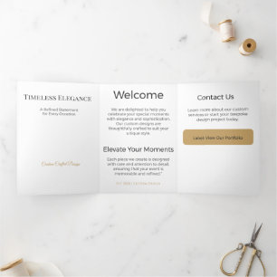 Dreifaltige Karte Minimalistisches Elegantes Neutr