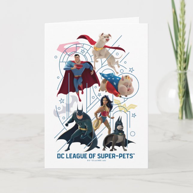 Dreifaltigkeitshelden und Super-Pets Karte (Vorderseite)