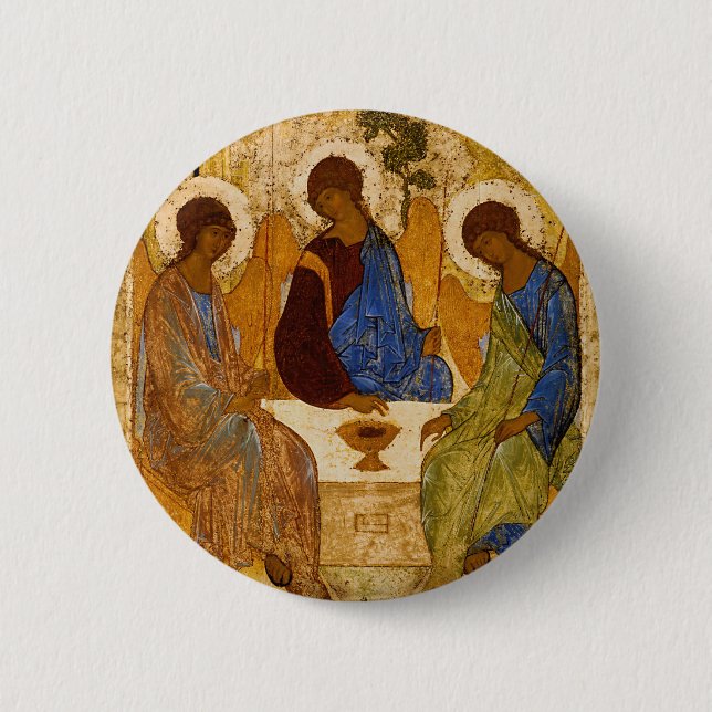Dreifaltigkeitsikon Rublev Byzantinisch-katholisch Button (Vorderseite)