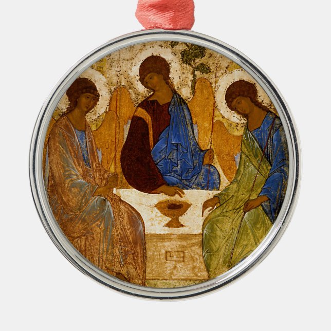 Dreifaltigkeitsikon Rublev Byzantinisch-katholisch Silbernes Ornament (Vorne)