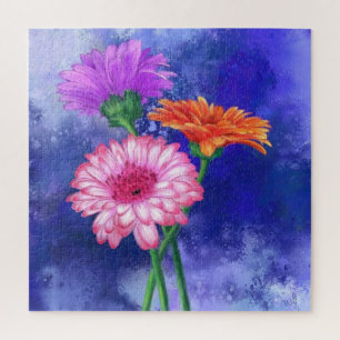 Dreifarben-Gerberas-Puzzle - Schön Puzzle
