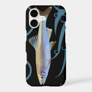 Dreifarben-Glanzfisch mit stilisierten Wellen