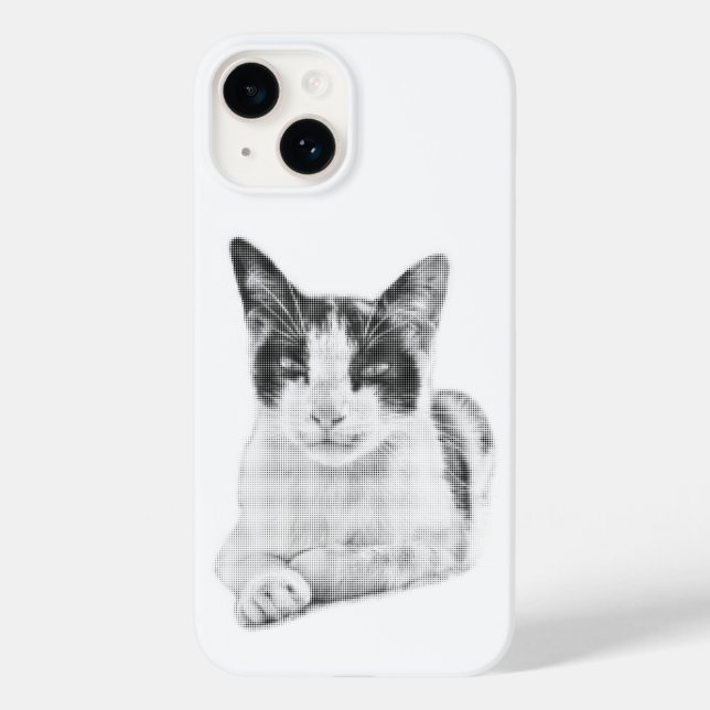 Dreifarbenkatze Halftone Case-Mate iPhone Hülle (Rückseite)