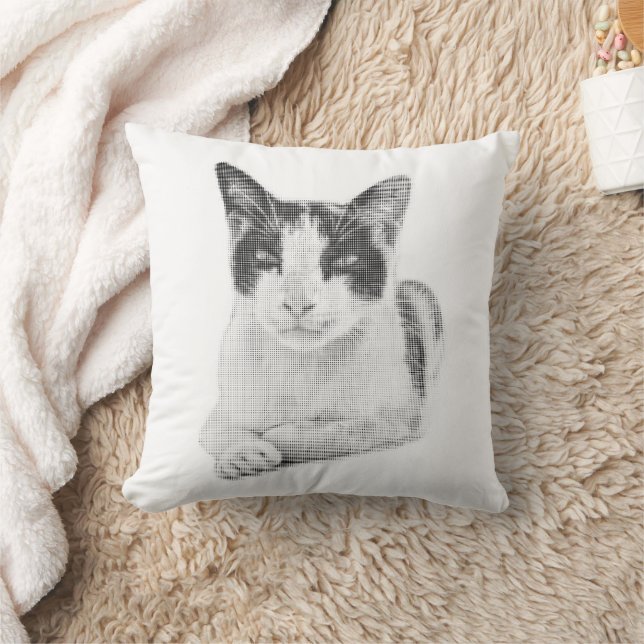 Dreifarbenkatze Halftone Kissen (Decke)