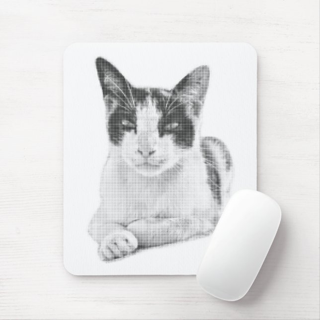 Dreifarbenkatze Halftone Mousepad (Mit Mouse)