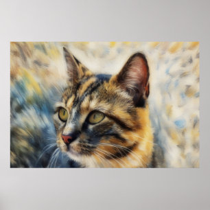 Dreifarbenkatze Katze Kunstposter Katzenliebhaber Poster