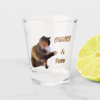 Dreifarbenkatze Prost & Schnurren Schnapsglas