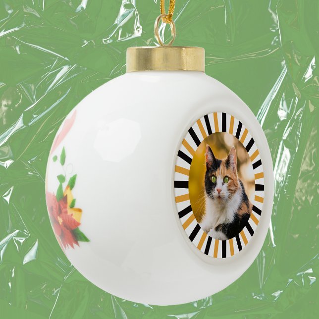 Dreifarbige Katze  Keramik Kugel-Ornament (Von Creator hochgeladen)