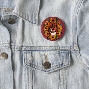 Dreifarbige Katze mit Black-eyed Susan Maryland St Button