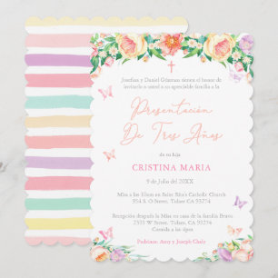 Dreifarbige Präsentation der Mädchen, Presentación Einladung