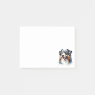 Dreifarbiger Australian Shepherd Hund Post-it Klebezettel