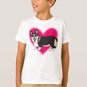 Dreifarbiger Corgi Valentinstag T-Shirt