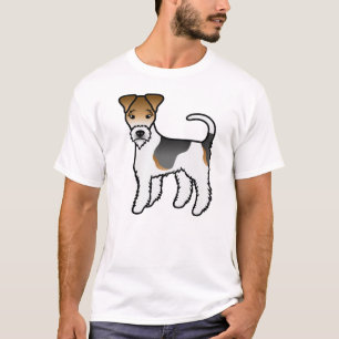 Dreifarbiger Drahthaar-Foxterrier Süßer Cartoon-Hu T-Shirt