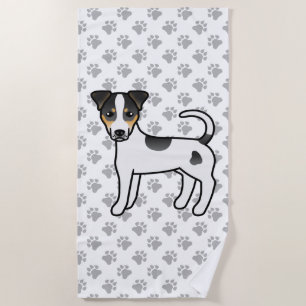Dreifarbiger glatthaariger Parson-Russell-Terrier- Strandtuch
