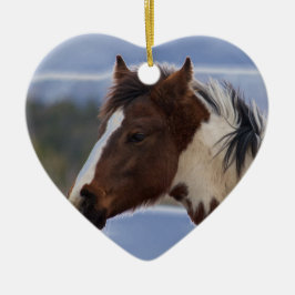 Dreifarbiges Pferd Keramikornament