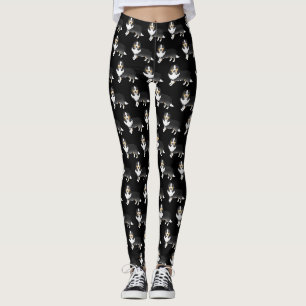 Dreifarbiges Shetland-Schäferhund-Cartoon-Hund-Mus Leggings