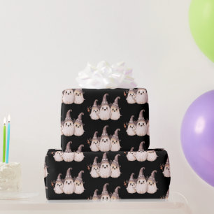 Dreigeisternes graues Hexenmuster Halloween Geschenkpapier