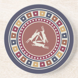 Dreihaarmotiv und Vintage Geometrie Getränkeuntersetzer