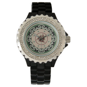 Dreihasenmotiv gekoppelt mit ineinandergreifender  armbanduhr