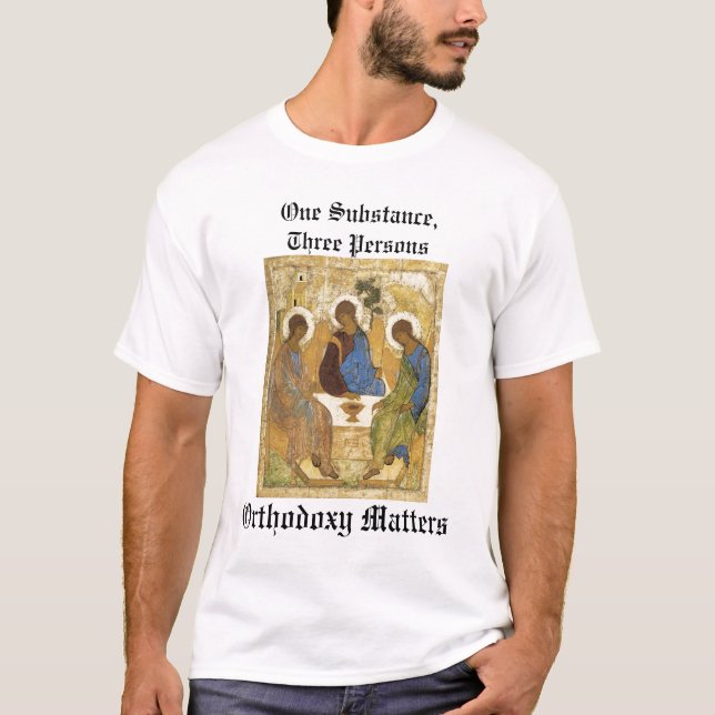 Dreiheits-Ikone: Orthodoxie-Angelegenheiten T-Shirt (Vorderseite)