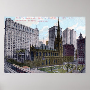 Dreiheits-Kirche, New York City 1912 Vintag Poster