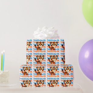 Dreijähriger Tiger Junge 3. Geburtstagsfeier Geschenkpapier