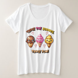 Dreimal die Scoops, Triple Fun! Große Größe T-Shirt