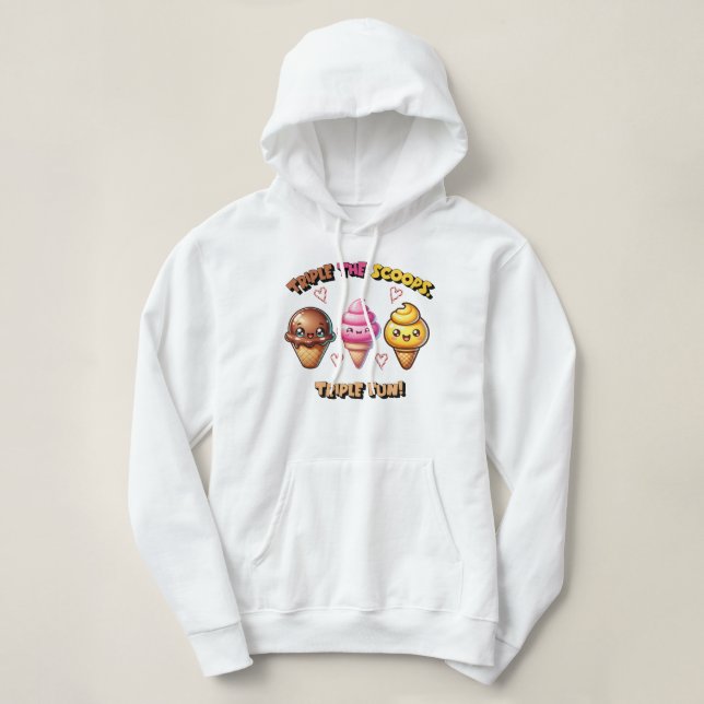 Dreimal die Scoops, Triple Fun! Hoodie (Design vorne)