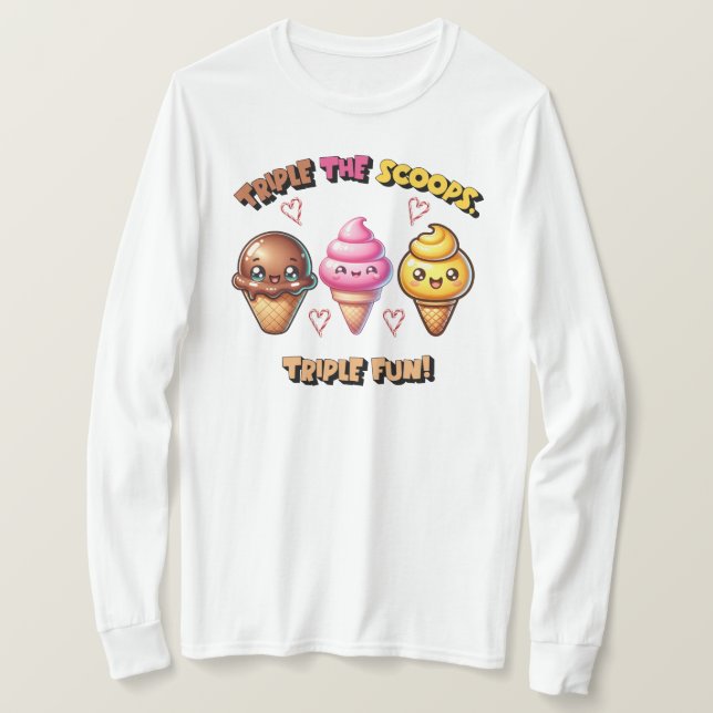 Dreimal die Scoops, Triple Fun! T-Shirt (Design vorne)