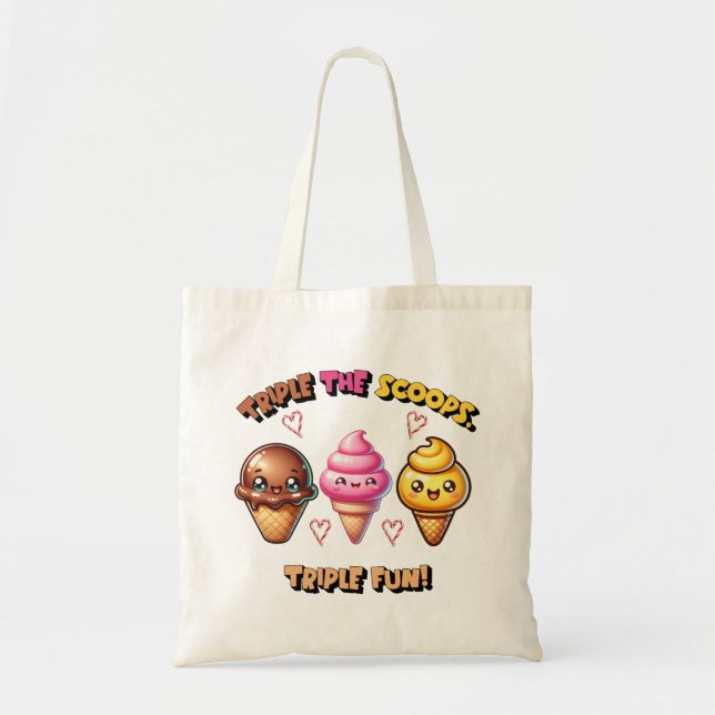 Dreimal die Scoops, Triple Fun! Tragetasche (Vorne)