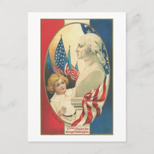 Dreimal Hoch für George Washington Postkarte
