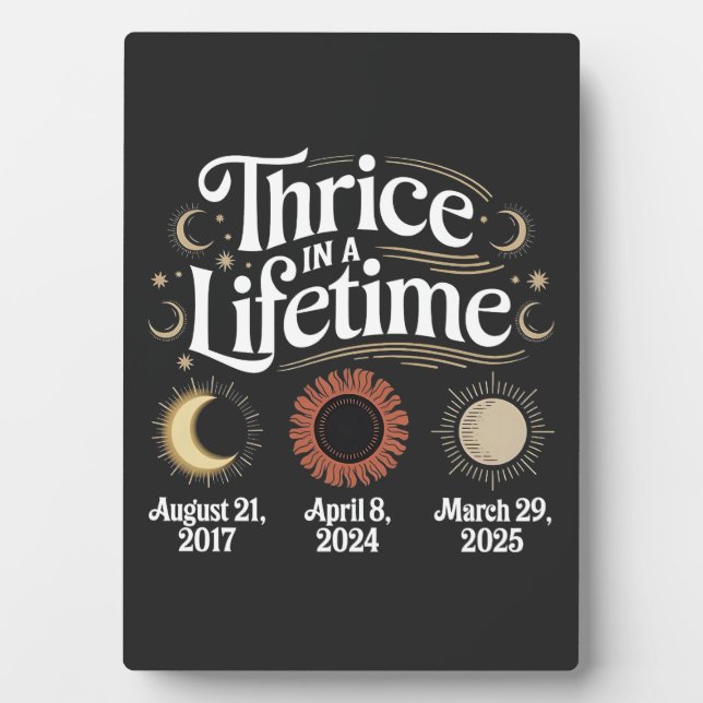 Dreimal im Leben 2025 Solar Eclipse Astronomie Fotoplatte (Vorderseite)