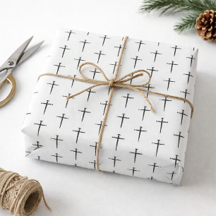 Dreineilkreuz Schwarz und Weiß Geschenkpapier