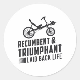 Dreirad Liegerad & Triumphierend Vintage Retro Runder Aufkleber
