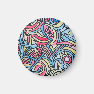 Dreiring-Zirkus-Moderne geometrische Kunst Magnet