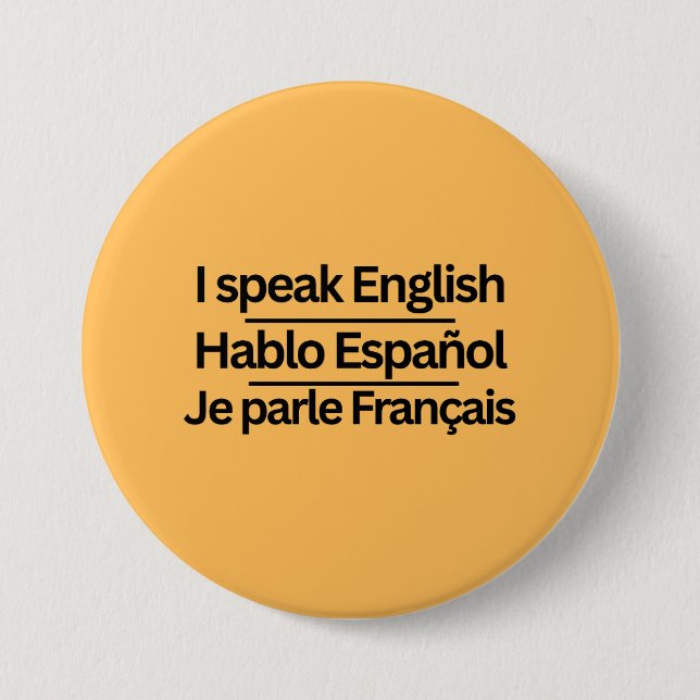 Dreisprachige Sprach "Ich spreche" Pins Button (Vorderseite)